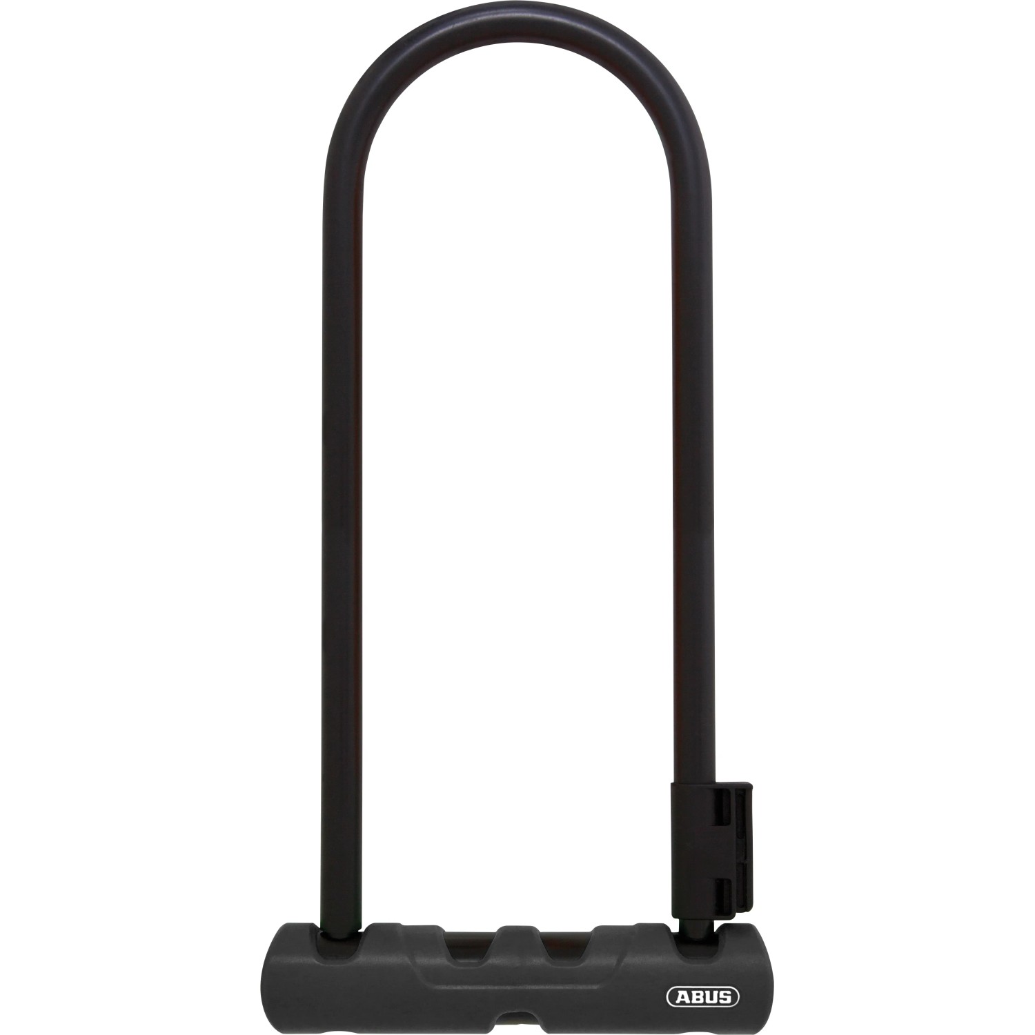 Schwarzes Abus Bügelschloss U-Lock 8604 mit 300 mm Bügelhöhe für Fahrräder.