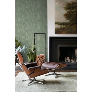 Origin Wallcoverings Tapete in 3D Holzoptik Graugrün, passend zur Wohnraumgestaltung.