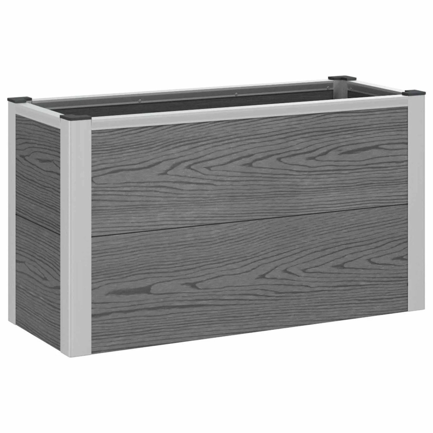 vidaXL Hochbeet Grau 75 x 30 x 22 cm WPC und Aluminium 42039083