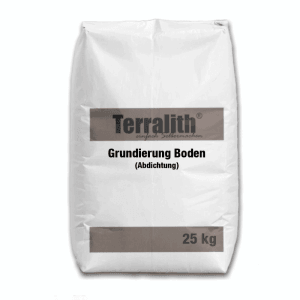 Weißer 25 kg Sack Terralith Grundierung Boden Abdichtung. Ideal als Haftgrund für Wand & Boden innen/außen.