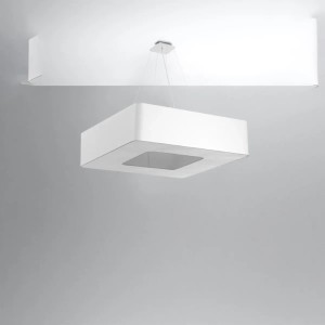 Weißer Sollux Lighting Kronleuchter Urano 80, quadratische Hängeleuchte für Lampen & Leuchten.