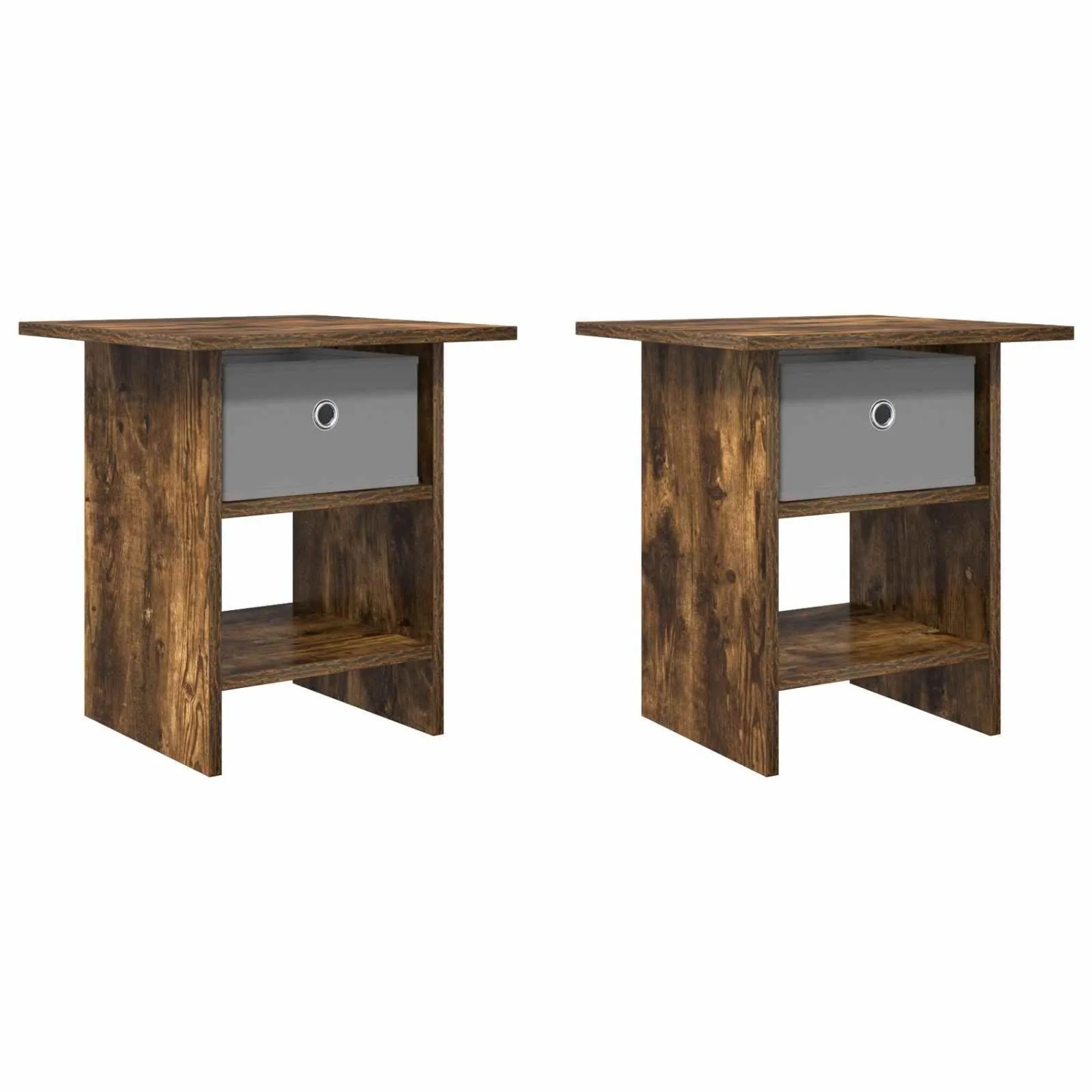 vidaXL Nachttisch 2 Stk Geräucherte Eiche 41 x 40 x 45 cm 8000445