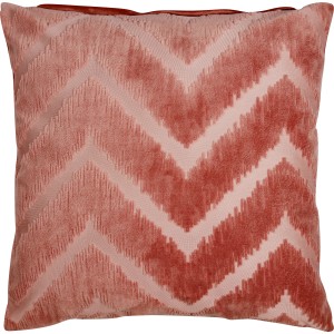 Dekokissen 45x45 cm, rosa mit Zickzackmuster. Zierkissen für Sofa und Bett.