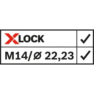 X-Lock Trennscheibe: Details zu Kompatibilität und Maße.