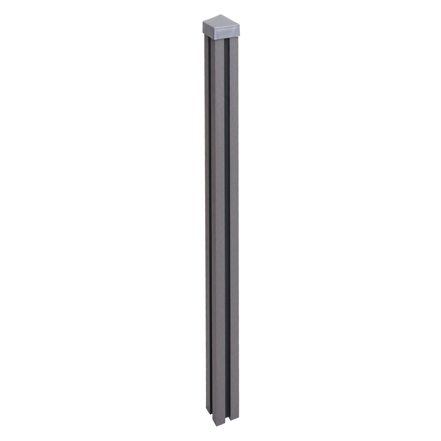 MCW WPC-Pfosten Savoie-WPC-Zaun Pfeiler Pfahl Stecksystem - 240cm Grau günstig online kaufen