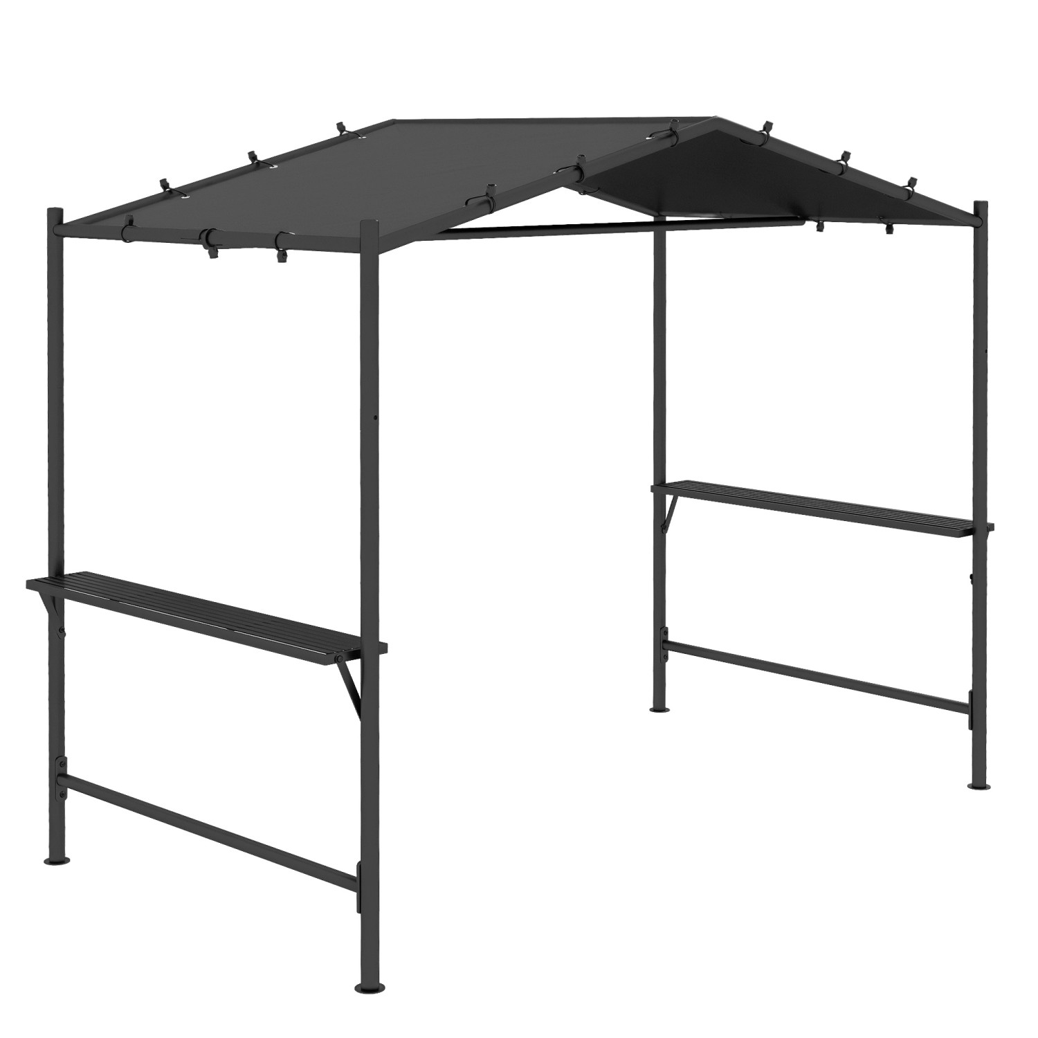 Outsunny Grillpavillon  Stahl Polyesterstoff Dunkelgrau 277L x 149B x 230H günstig online kaufen