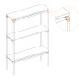 Silbernes Dreiweg-Eckstück 90° für Stahlrohr-Regale (Ø 2,7 cm).