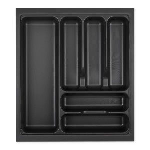 SOTECH Orga-Box VIII Besteckeinsatz 411 x 480 x 55 mm Lavagrau mit Perlstruktur Für 50er Schränke in Häcker Küchen