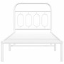 Weißes Metall Bettgestell 90x190 cm mit Lattenrost und Kopfteil im modernen Design.