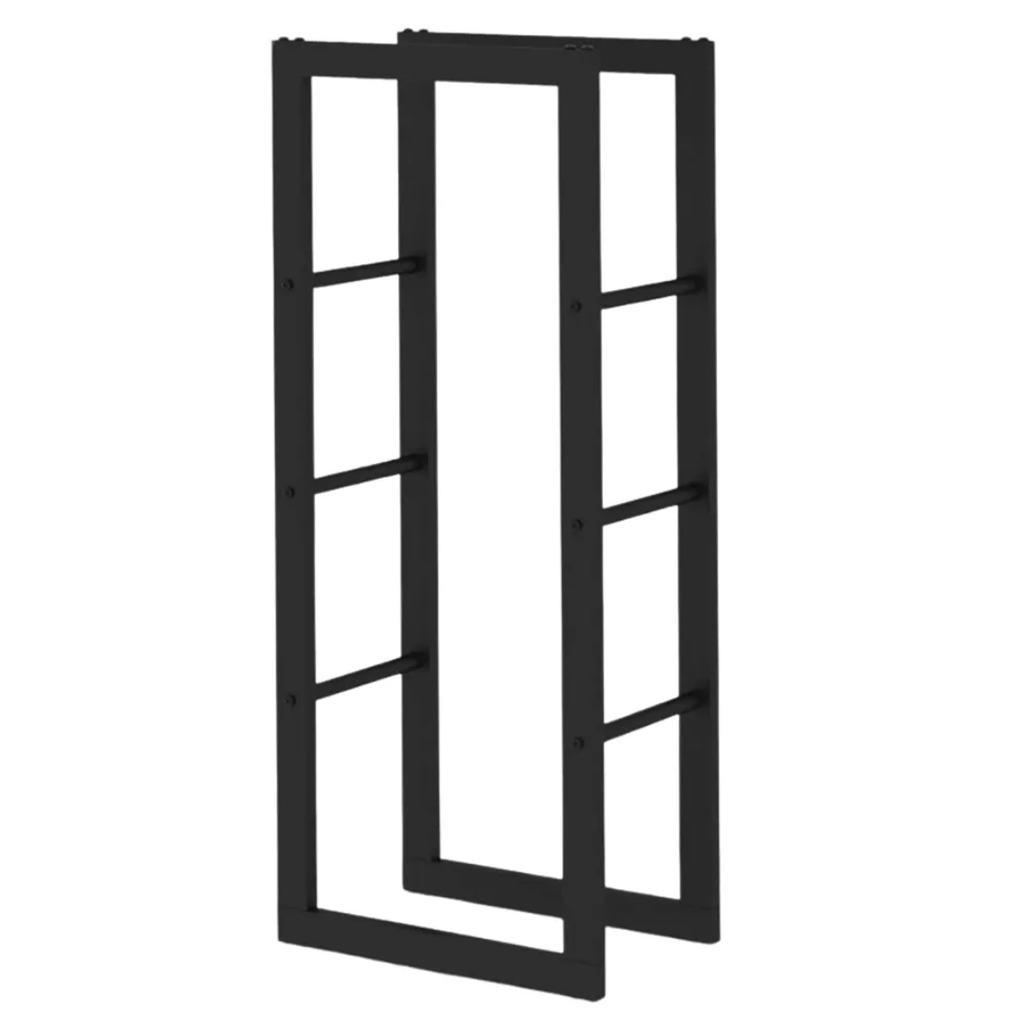 DELUKE Kaminholzregal Innen Metall KEOP Schwarz 40x25x100cm Brennholzregal Feuerholzregal Kaminholzhalter Holzständer Holzhalter Holzlager