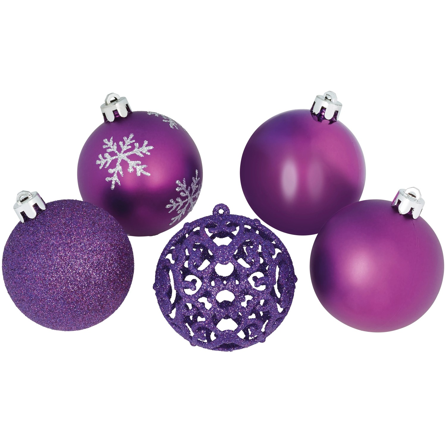 Christbaumkugeln Kunststoff Ø 6 cm 25-teilig Lila kaufen bei OBI