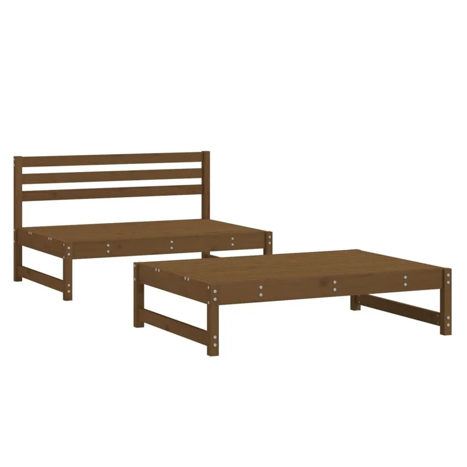 vidaXL 2-Tlg Garten-Lounge-Set Honigbraun Massivholz Kiefer 825726
