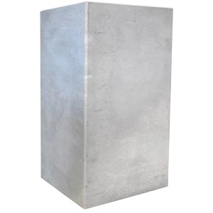 Graue Mauerscheiben-Ecke aus Beton, 105x50x50 cm, für Einfassungen und Mauersysteme.