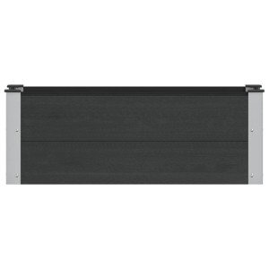 Schwarzes vidaXL Hochbeet aus WPC mit Aluminiumrahmen, 100x30x36 cm. Robustes Garten-Pflanzgefäß.