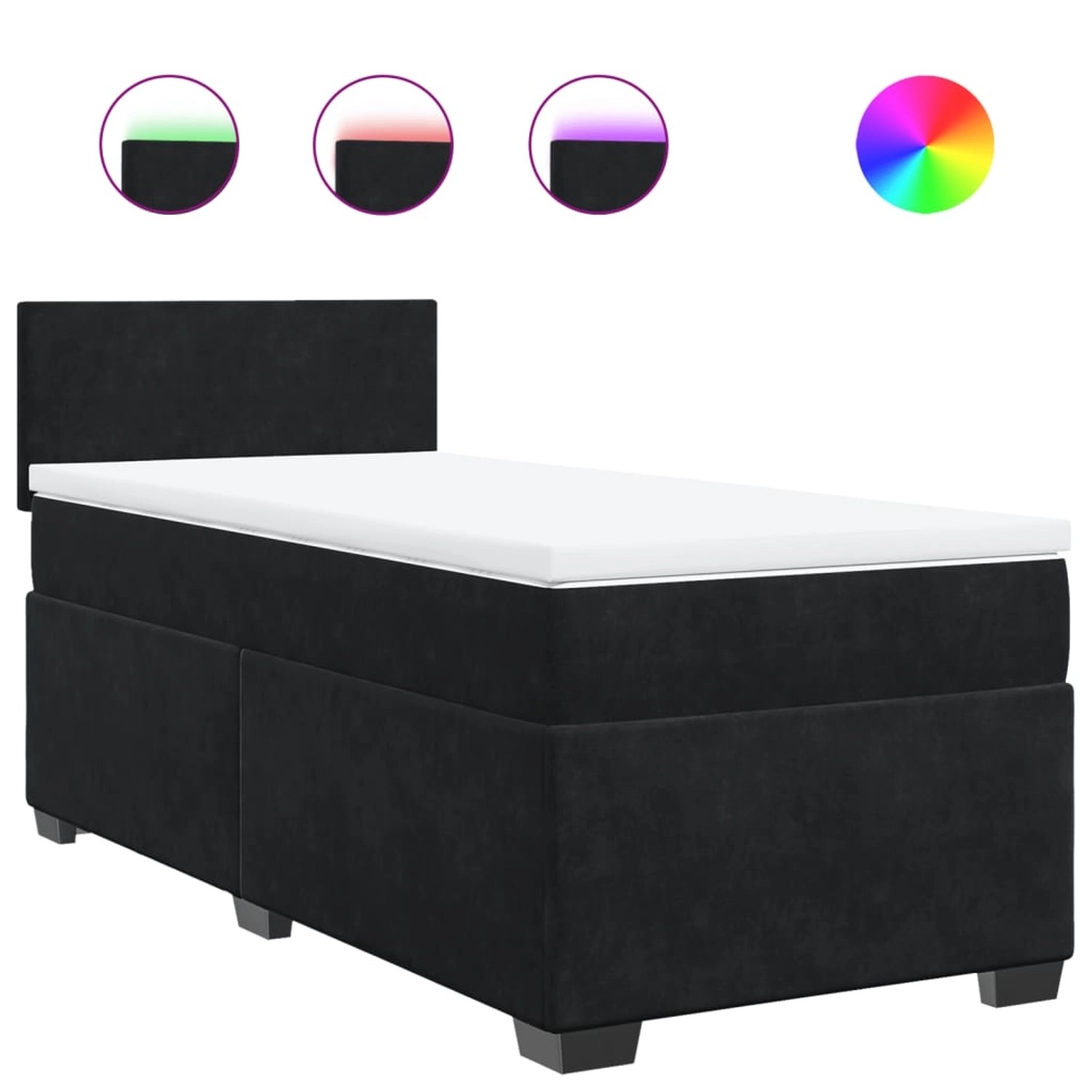 vidaXL Boxspringbett mit Matratze Schwarz 100x200 cm Samt 3288530 günstig online kaufen