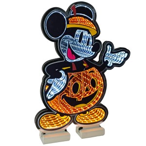Disney Spiegellicht Mickey Halloween, 40 cm, LED Wandspiegel mit Micky Maus als Kürbis.