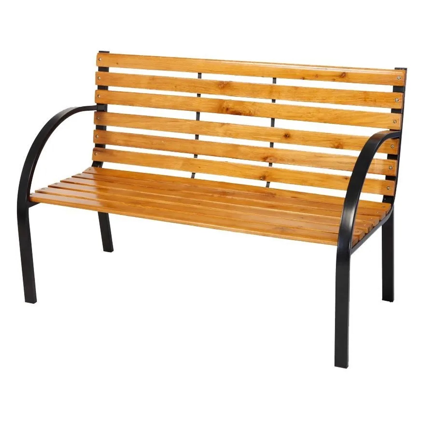 Lex Parkbank Tannenholz Gartenbank Sitzbank Holz Metall Balkon Terrasse 122x80cm