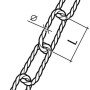 Technische Zeichnung einer gedrehten Conacord Zierkette aus Stahl, Details zu Durchmesser und Länge.