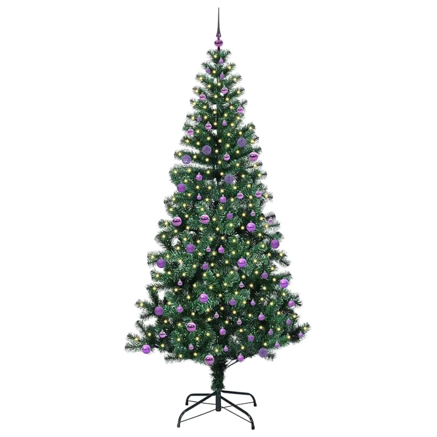vidaXL Künstlicher Vorbeleuchteter Weihnachtsbaum Grün 240 cm 3396794