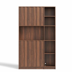 Merax Küchenschrank 180x105x40 cm LED Steckdosen Bücherregal Vitrine