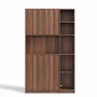 Merax Küchenschrank 180x105x40 cm LED Steckdosen Bücherregal Vitrine