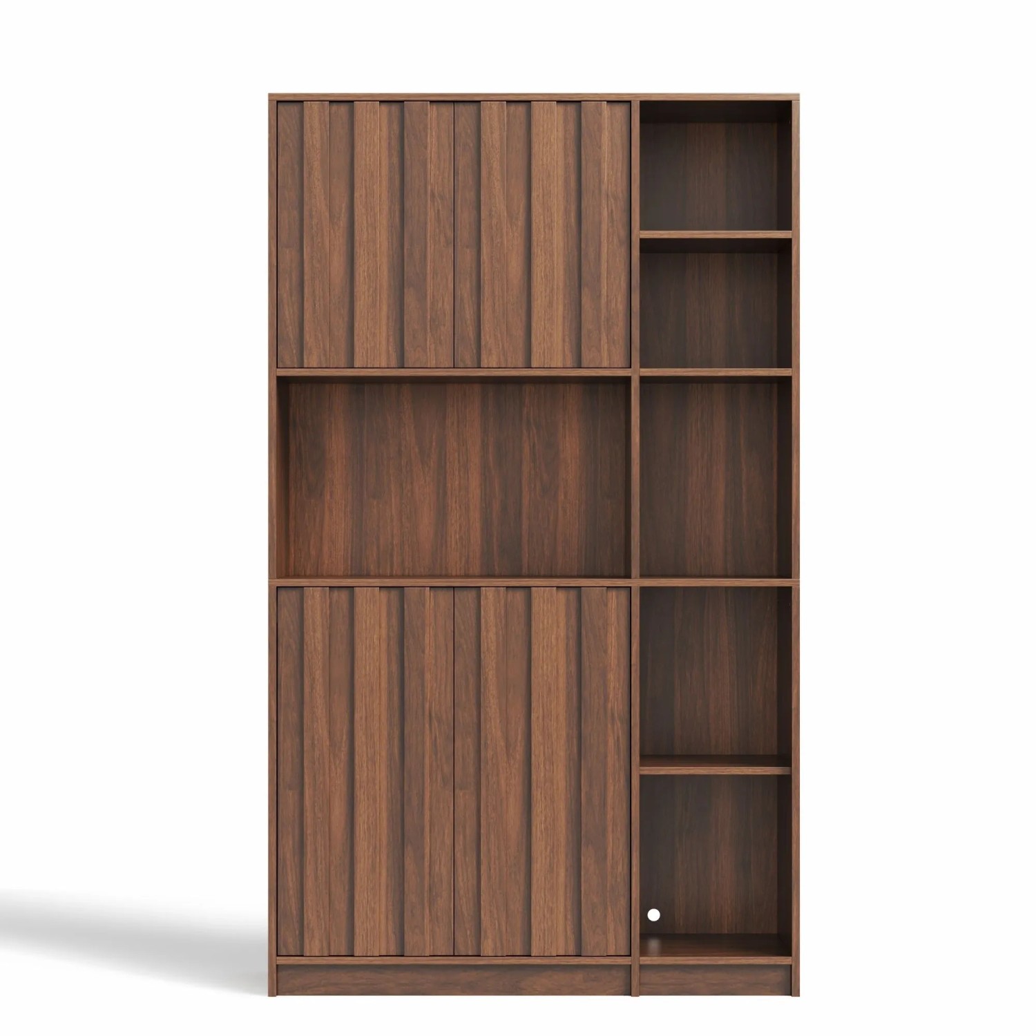 Merax Küchenschrank 180x105x40 cm LED Steckdosen Bücherregal Vitrine
