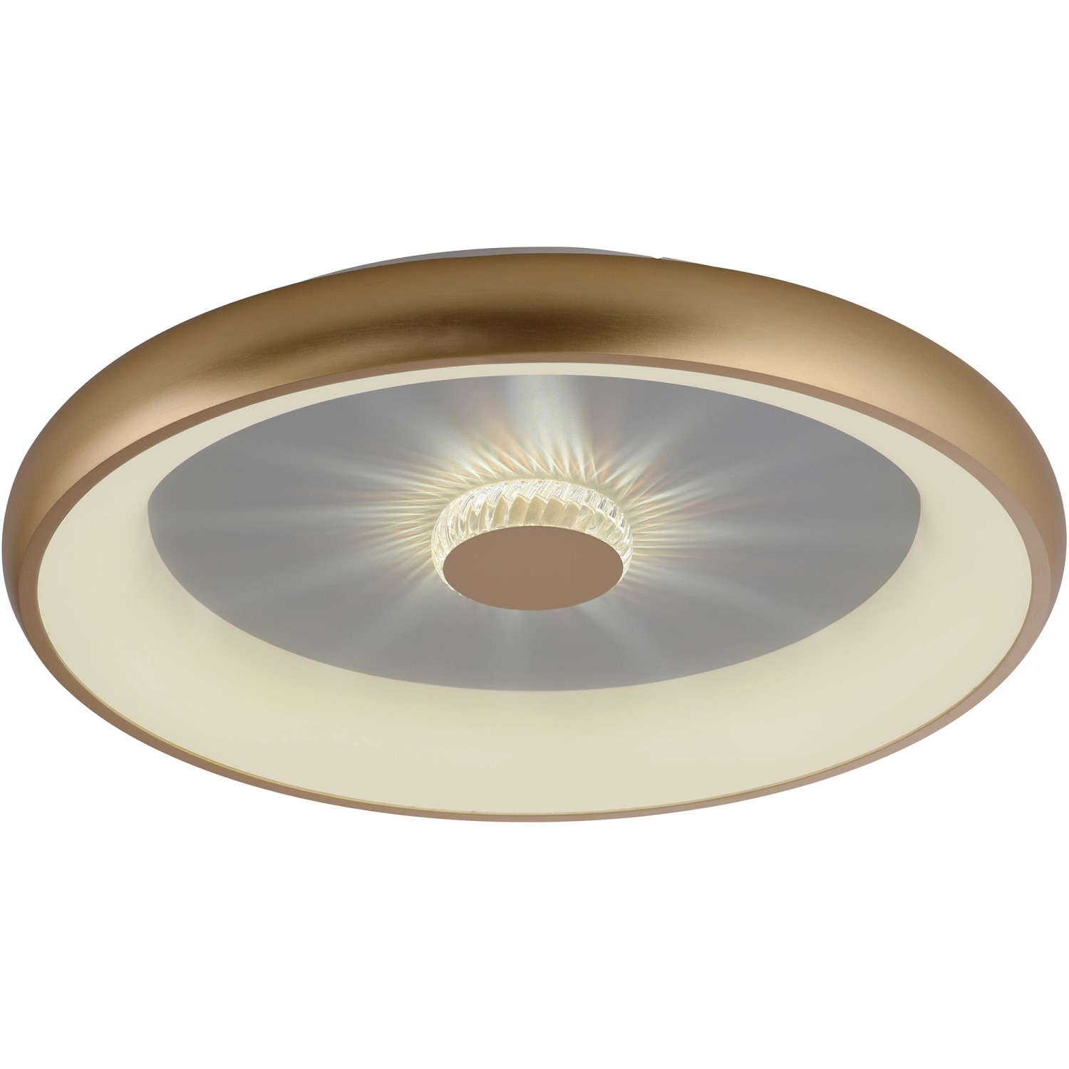 JUST LIGHT. LED-Deckenleuchte Vertigo Messing Matt Ø 61,5 cm