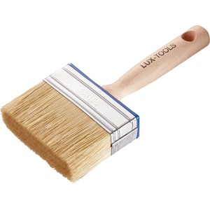 LUX Flächenstreicher Dispersion, 100x30mm, mit hellem Holzgriff und Kunstborsten.