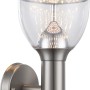 Moderne Globo LED-Außenwandleuchte CALLISTO aus Edelstahl mit klarem Lampenschirm.