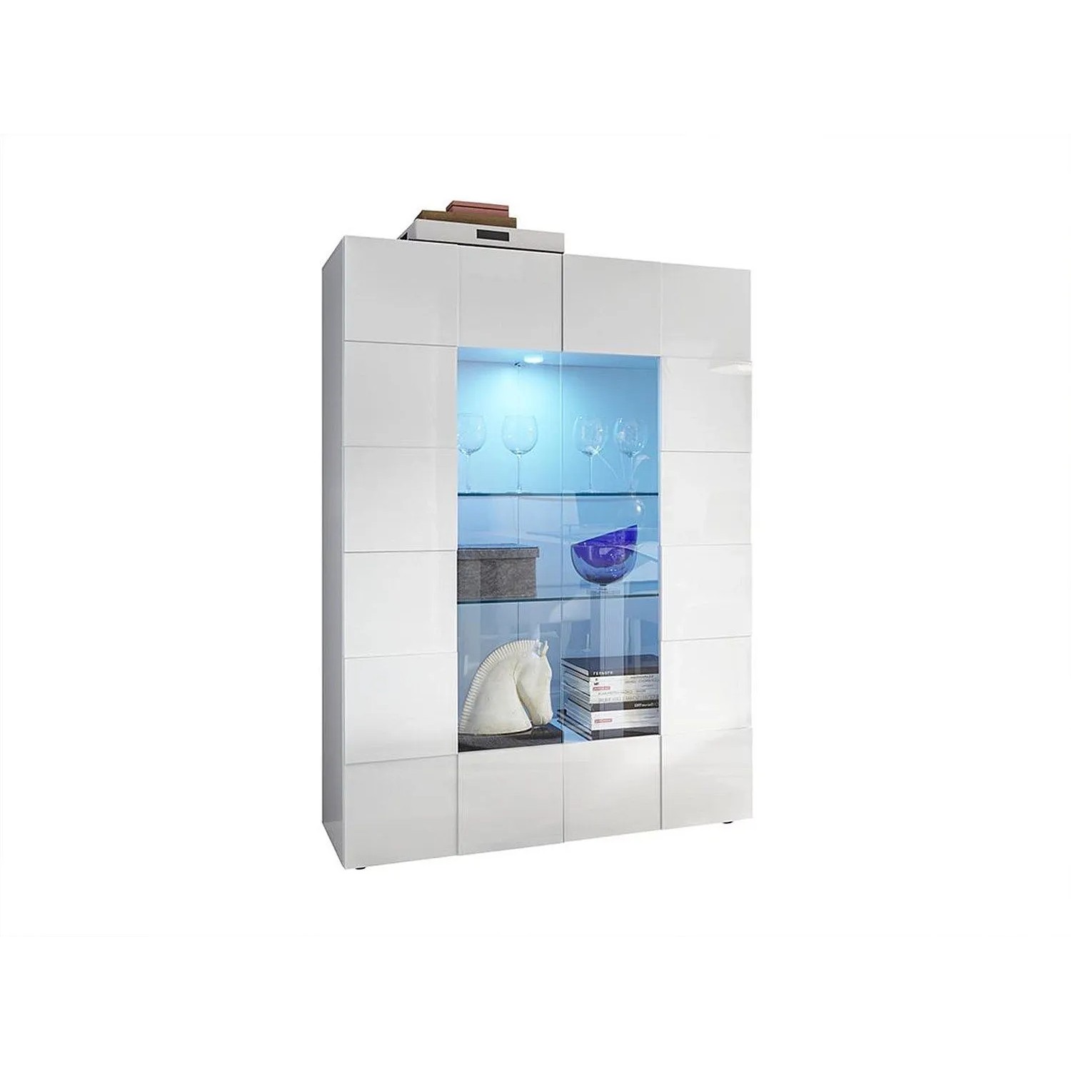Vente-unique Vitrinenschrank Calisto Weiß 121 cm