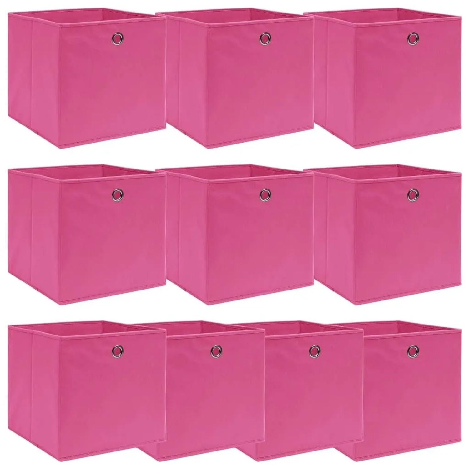 vidaXL Aufbewahrungsboxen 10 Stk Rosa 32x32x32 cm Stoff 288347