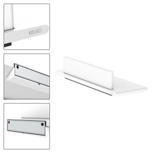 Keuco Rose Duschablage mit Abzieher, 33 cm, weiß-matt, zur Wandmontage (Kleben/Schrauben).