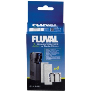 Fluval Schaumstoffpatronen für 2plus Innenfilter, 4 Stück. Filterzubehör für Aquarien.
