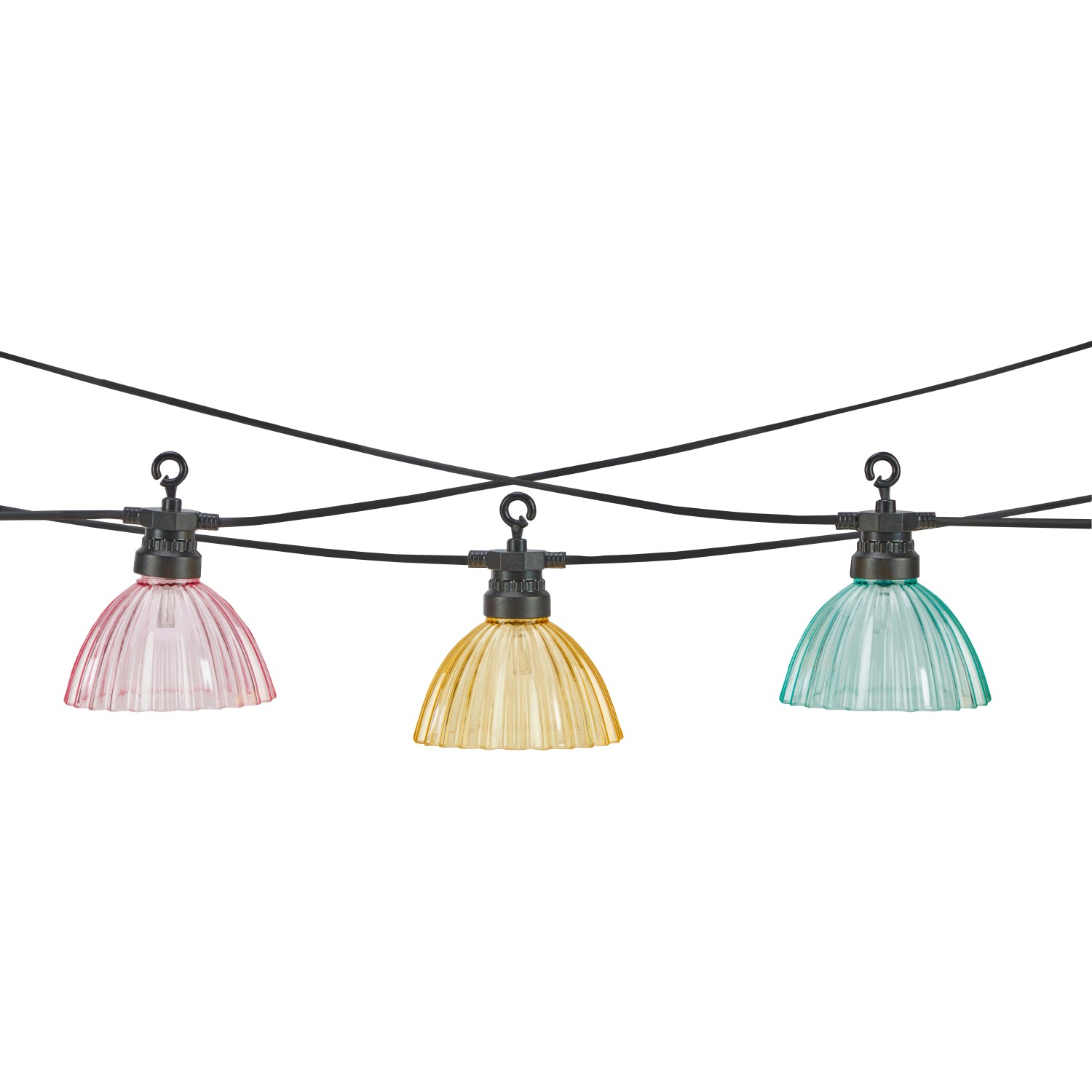 Solar-LED-Lichterkette Zevio mit bunten Lampen für Garten und Balkon.
