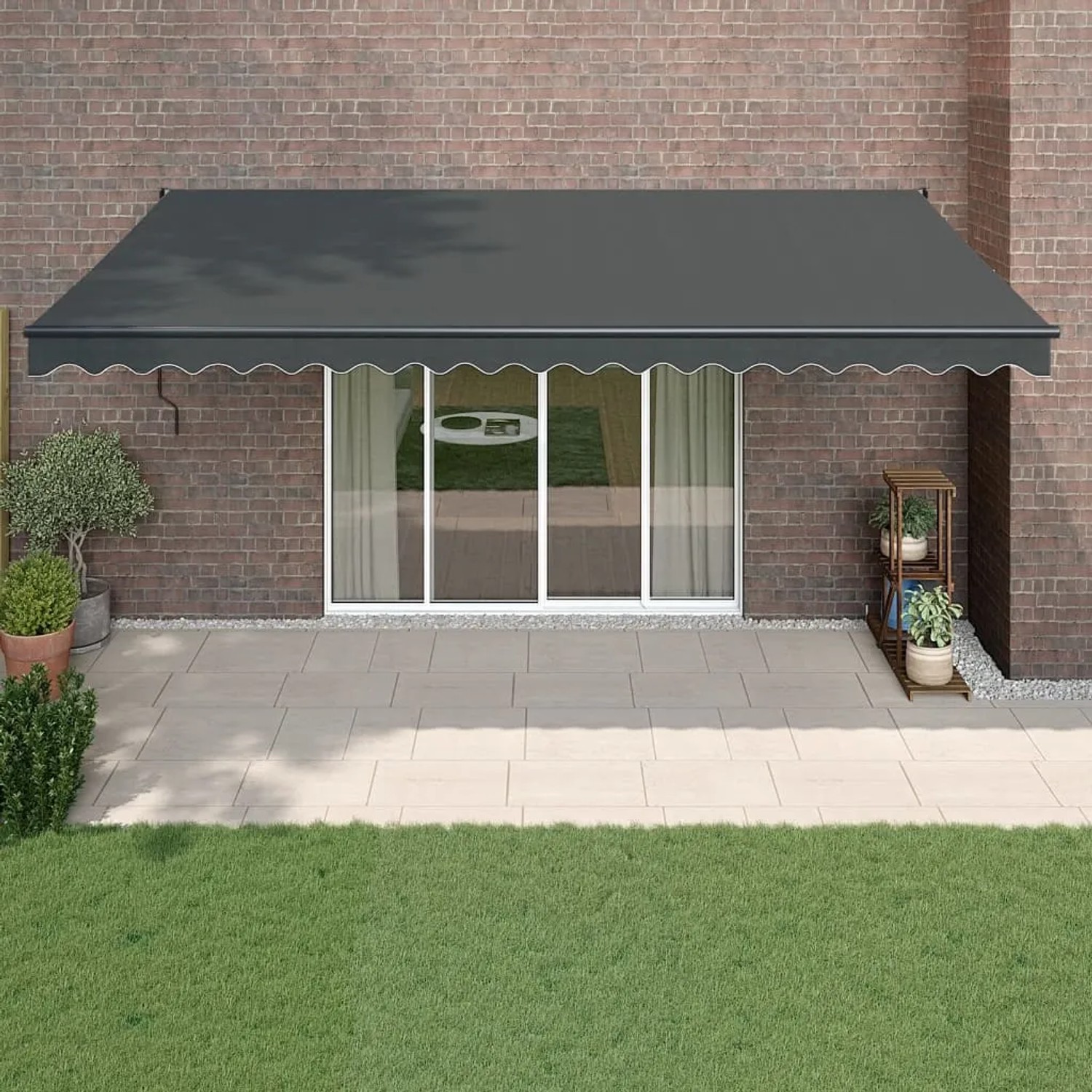 Furnicato Markise Einziehbar Anthrazit 5x3 M Stoff Und Aluminium