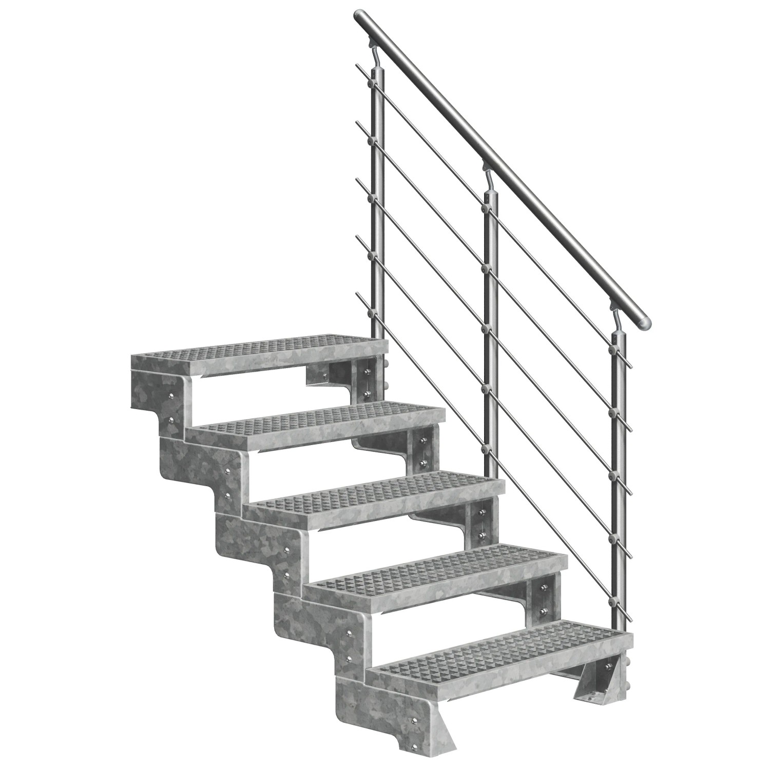 DOLLE Außentreppe Gardentop 5 Gitterroststufen 100 cm inkl. Geländer günstig online kaufen