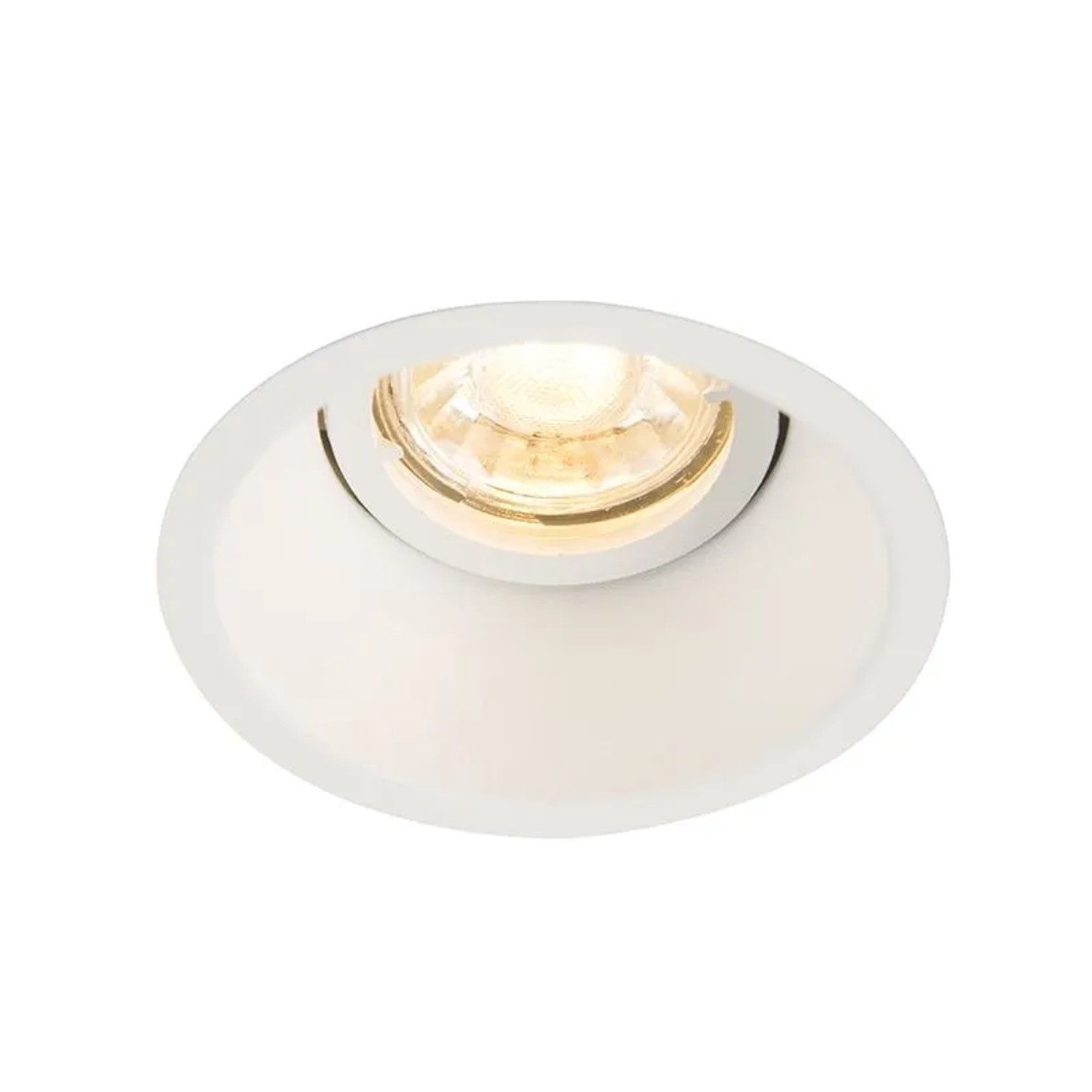 Weißer, runder QAZQA Einbaustrahler aus Legierung, dreh- und neigbar. Lampe für GU10 Leuchtmittel.
