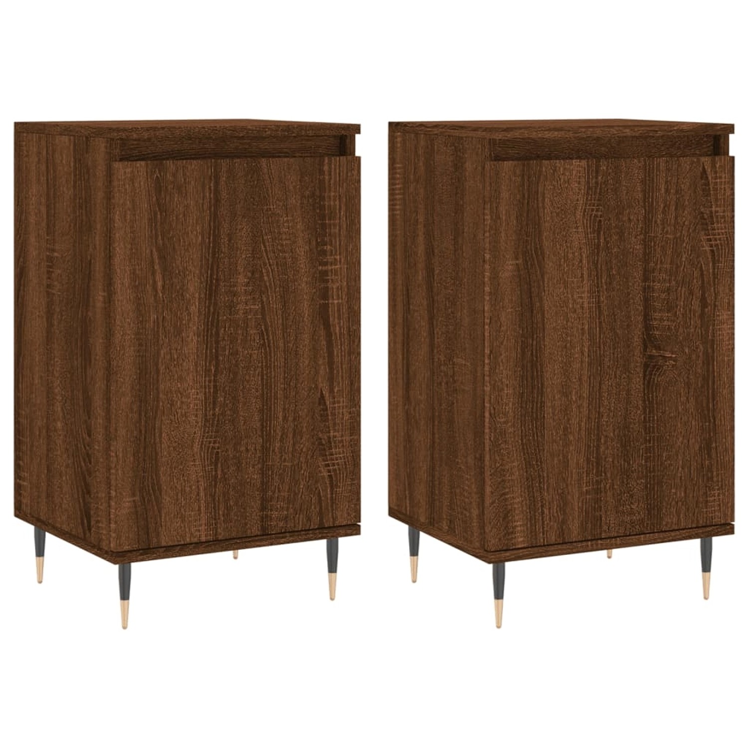 vidaXL Sideboards 2 Stk Braun Eichen-Optik 40x35x70 cm Holzwerkstoff 831051