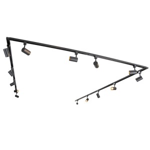 Modernes schwarzes 1-Phasen-Schienensystem Jeana mit 14 Spots für Lampen & Leuchten.