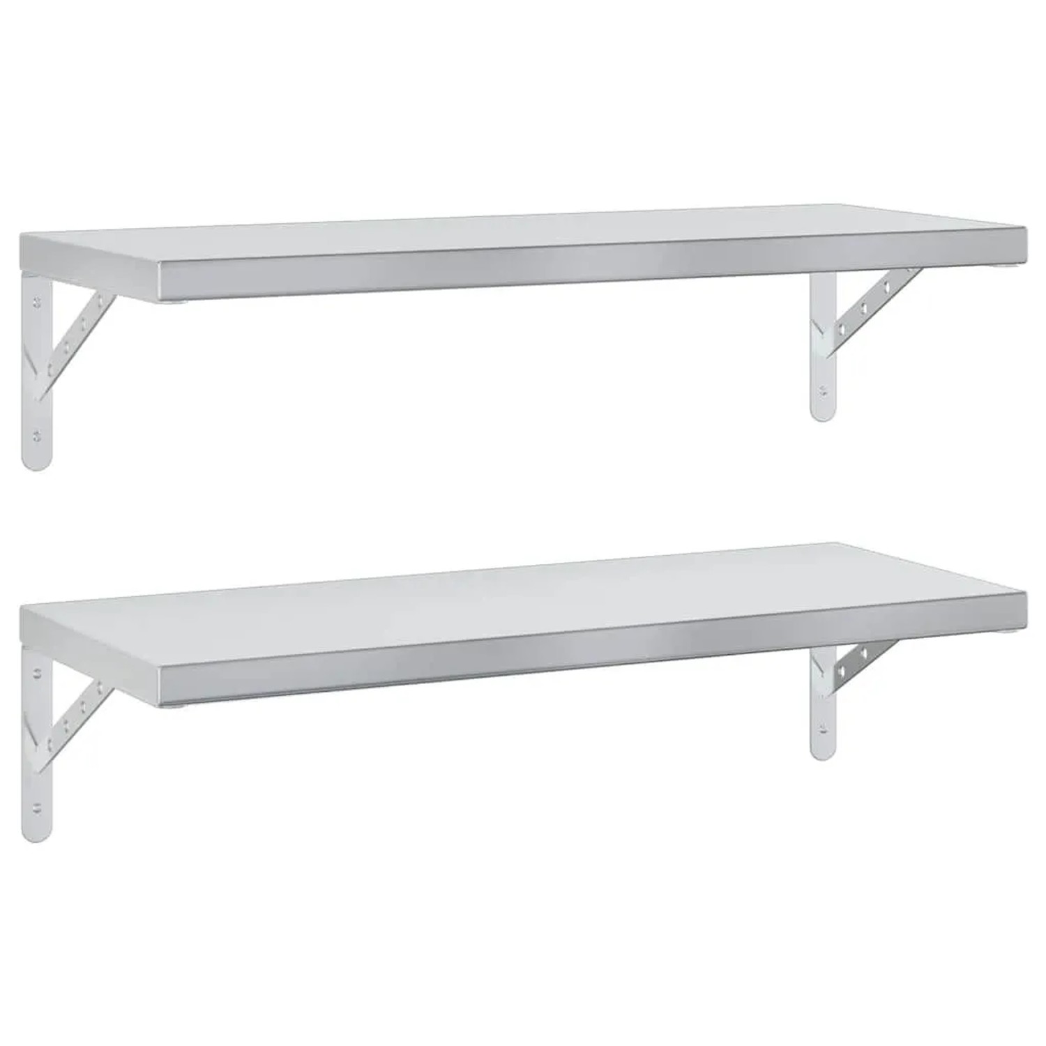 vidaXL Wandregale 2 Stk 75x30 cm Silbern Edelstahl 3214506