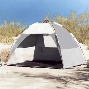 vidaXL Strandzelt 2 Personen Grau Quick Release Wasserdicht 4005301