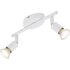 Weißer Briloner LED-Spot Simple, 2-flammig, aus Metall, schwenk- und drehbar.