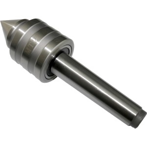 Rotwerk Mitlaufende Spitze MK2, 60° Präzision für Drehbänke, silberfarben.