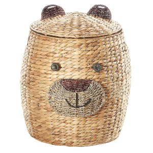 Kobolo Wäschekorb BÄR Wasserhyazinthe 40x50 cm Aufbewahrungskorb Bad