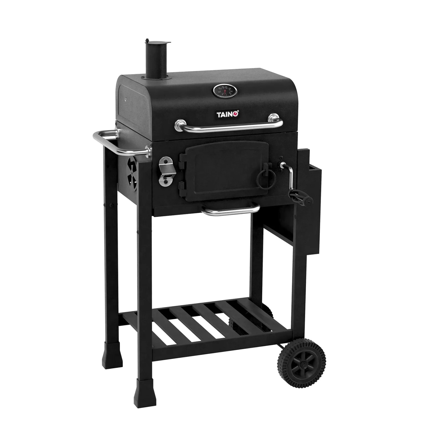 Taino Hero Holzkohlegrill Smoker, BBQ Grillwagen mit Räucherofen Funktion.