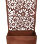 DELUKE Pflanzkübel ANNA mit Deko-Sichtschutz Rostbraun Stahl Blumenkübel mit Rankhilfe Pflanzkasten_2