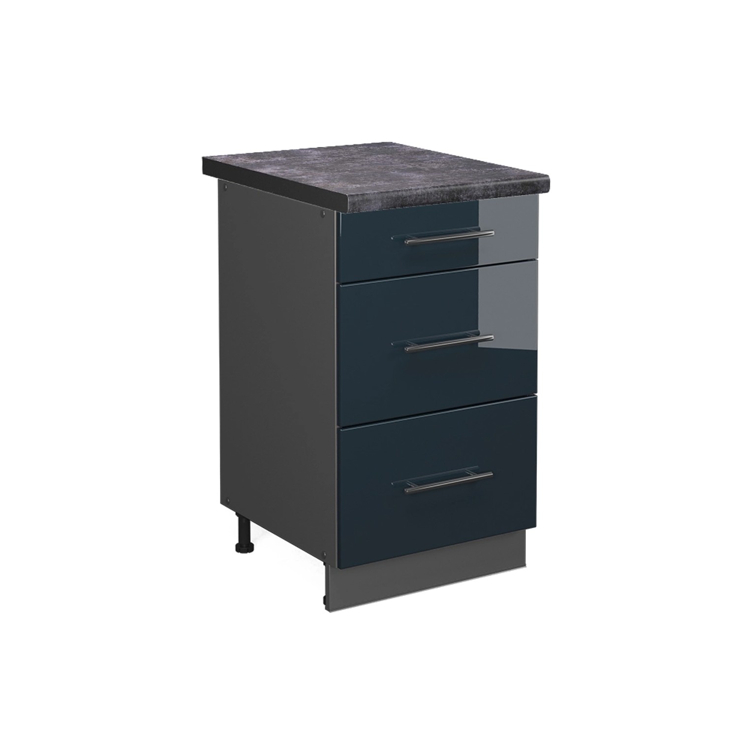 Vicco Schubladenschrank Fame-Line Dunkelblau Hochglanz 50 cm AP Anthrazit günstig online kaufen