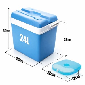BigDean Kühlbox 24 Liter Set Inklusive 6 Kühlakkus Ohne Strom bis 11 Stunden Kühlung Isolierbox für Camping Picknick Strand Einkauf