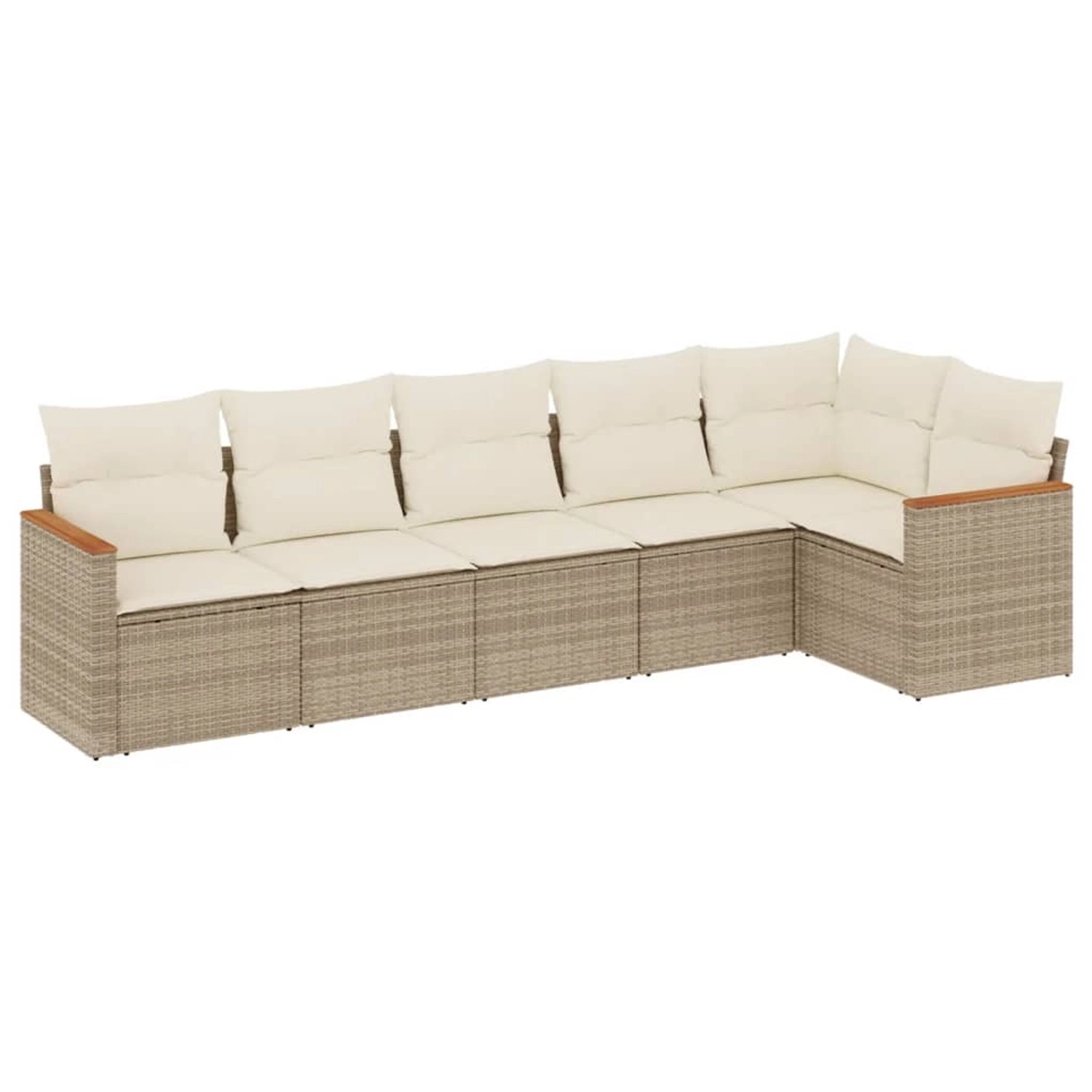 vidaXL 6-tlg Garten-Sofagarnitur mit Kissen Beige Poly Rattan Modell 306 günstig online kaufen