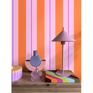 ESTAhome Vliestapete mit vertikalen Streifen in Orange, Rosa und Lila. Dekorative Tapete für moderne Räume.